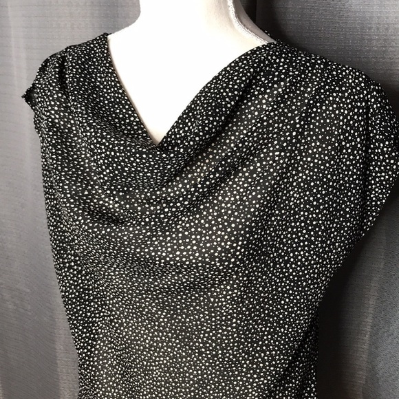 CHARLIE CALIFORNIA MEDIUM BLACK & CREAM BLOUSE VINTAGE - Picture 3 of 6